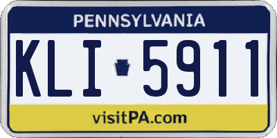 PA license plate KLI5911