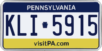PA license plate KLI5915