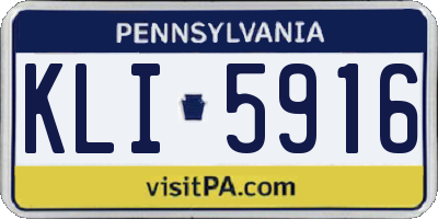 PA license plate KLI5916