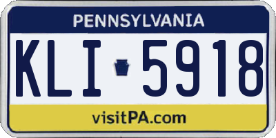 PA license plate KLI5918