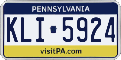 PA license plate KLI5924