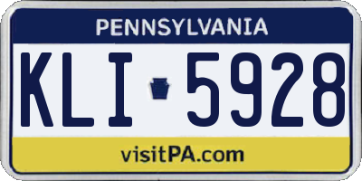 PA license plate KLI5928