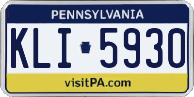 PA license plate KLI5930