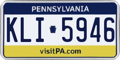 PA license plate KLI5946