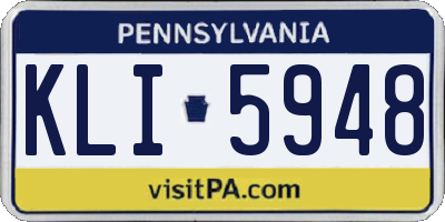 PA license plate KLI5948