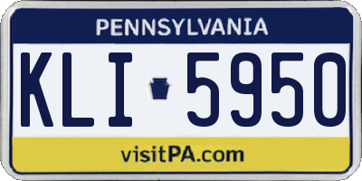 PA license plate KLI5950
