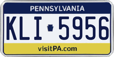 PA license plate KLI5956