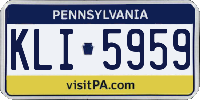 PA license plate KLI5959