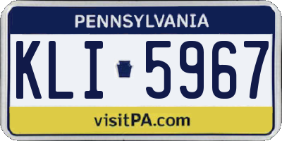 PA license plate KLI5967