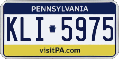 PA license plate KLI5975