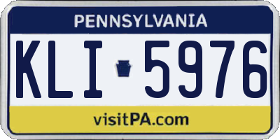 PA license plate KLI5976