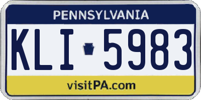 PA license plate KLI5983