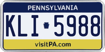 PA license plate KLI5988