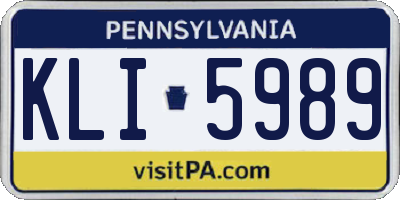 PA license plate KLI5989