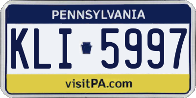 PA license plate KLI5997