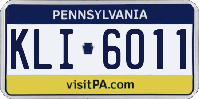 PA license plate KLI6011