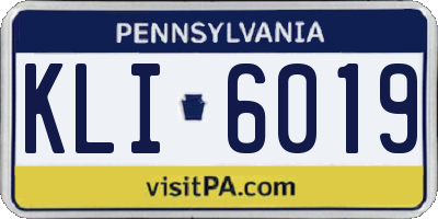 PA license plate KLI6019