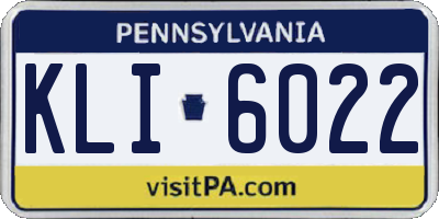 PA license plate KLI6022