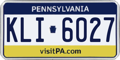 PA license plate KLI6027
