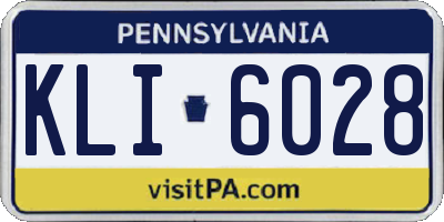 PA license plate KLI6028