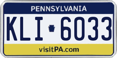 PA license plate KLI6033