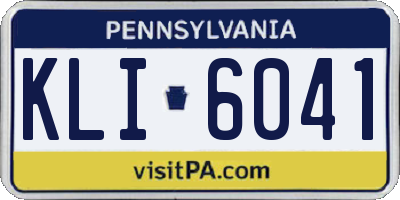 PA license plate KLI6041