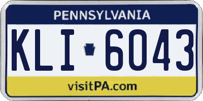 PA license plate KLI6043