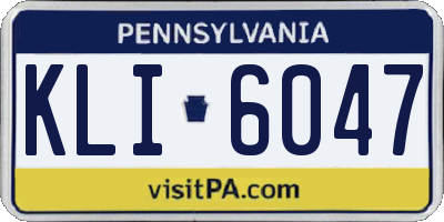 PA license plate KLI6047