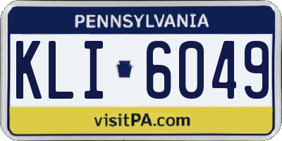 PA license plate KLI6049