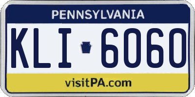 PA license plate KLI6060