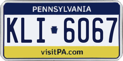 PA license plate KLI6067