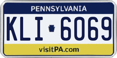 PA license plate KLI6069