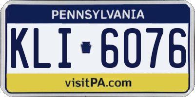 PA license plate KLI6076