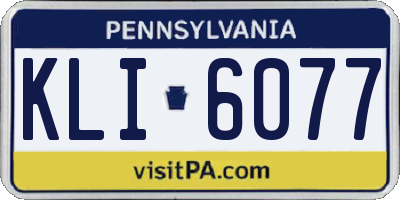 PA license plate KLI6077