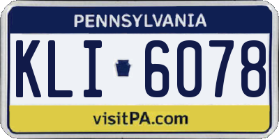 PA license plate KLI6078