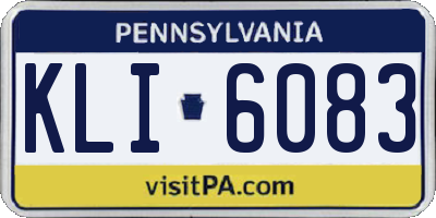 PA license plate KLI6083
