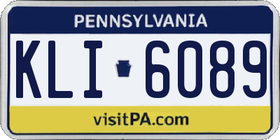PA license plate KLI6089