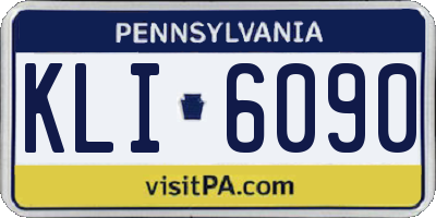 PA license plate KLI6090