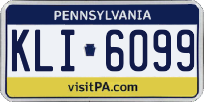 PA license plate KLI6099