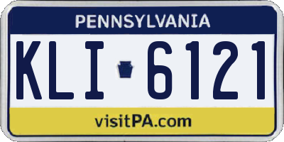 PA license plate KLI6121