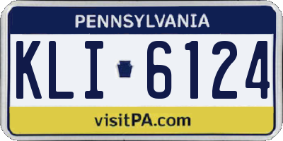PA license plate KLI6124