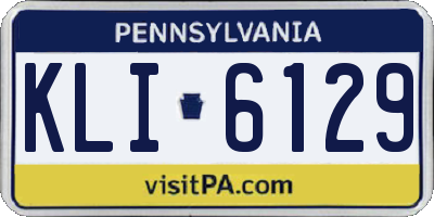 PA license plate KLI6129