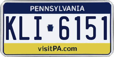 PA license plate KLI6151