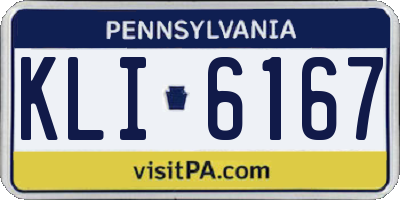 PA license plate KLI6167