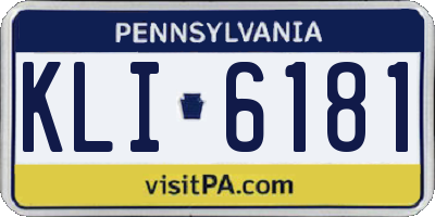 PA license plate KLI6181