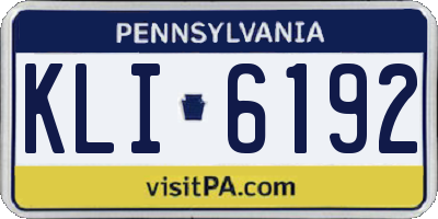 PA license plate KLI6192