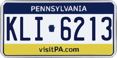 PA license plate KLI6213