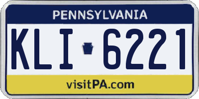 PA license plate KLI6221