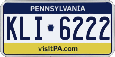 PA license plate KLI6222