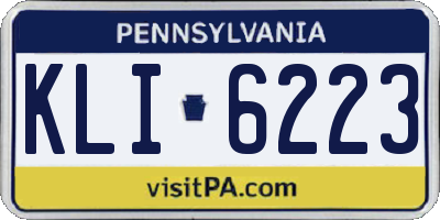 PA license plate KLI6223